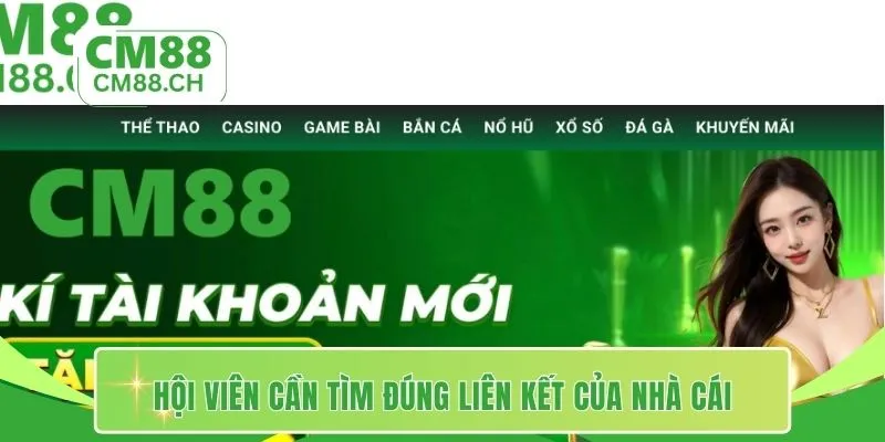Hội viên cần tìm đúng liên kết của nhà cái